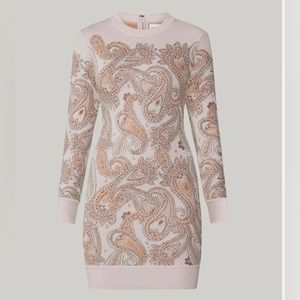 Herve’ Leger- Paisley print long sleeve midi dress